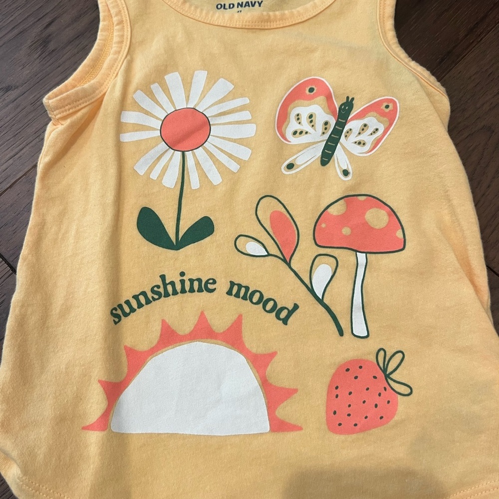 Old Navy Sunshine Mood Graphic Tank Top for Toddler Girls 4T
